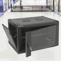 Armoire murale réseau en acier SPCC de 19 pouces, rack de serveur d'occasion avec porte en verre de 600 mm de profondeur, protection IP20, revêtement en poudre, en stock