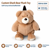 Sac à dos en peluche ours en peluche marron, sac pour enfants en forme d'animal doux, jouet en peluche, OEM ODM, vente en gros personnalisée en vrac
