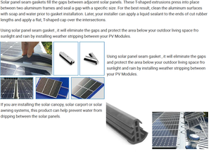 Bande <span class=keywords><strong>d</strong></span>'étanchéité en caoutchouc extrudé flexible en forme de T en EPDM <span class=keywords><strong>pour</strong></span> panneau solaire photovoltaïque - Product Image 5