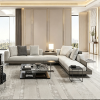 Canapé modulaire moderne YUANCHANG, revêtement en cuir PU, canapé-lit en forme de L, structure en bois de larch, pieds en acier inoxydable, salon