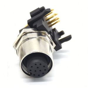 Conector M12 a prueba de agua IP67, enchufe hembra de 12 pines en ángulo, enchufes de conector eléctrico, carcasa de acero inoxidable para tipo DIN de alimentación - Product Image 6