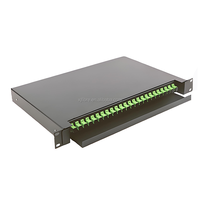 Panel Patch serat pasang rak 12/24/48 Port 19 "1U terpasang/tidak dimuat Panel Patch pusat Data SC LC ST FC E2000 MPO untuk jaringan GSM