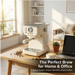 Máquina de Espresso Profesional Semiautomática de 20 Bares, <span class=keywords><strong>Cafetera</strong></span> <span class=keywords><strong>Italiana</strong></span> con Control de Temperatura, Espumador de Leche de Acero Inoxidable para Hotel - Product Image 2