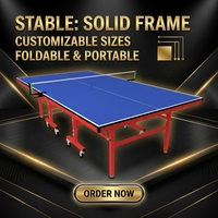 Table de tennis de table pliable améliorée, plateau en MDF de 5 mm d'épaisseur, équipement d'entraînement sportif éco-durable