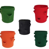 Sac de culture pour plantes respirant de 7 gallons, fabricant en gros, avec des trous triangulaires pour la culture de fraises et de tomates, 6 poches