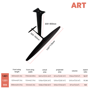 New JFS ART 1401 High Performance Aluminum + Carbon Fiber Hydrofoil <b>Board</b>-<b>Black</b> for Lakes & Rivers Ocean Surfing JFS ART 1401 AR - Product Image 5