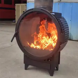 Chimenea de madera suspendida interior decorativa y estufa de leña colgante