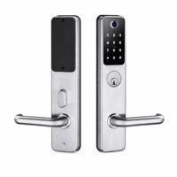 Cerradura Inteligente con Huella Dactilar, Cerradura Electrónica para Puerta de Acero Inoxidable, Teclado RFID, Cerrojo con Certificación ANSI