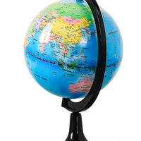 Globo Terráqueo Educativo de Escritorio de 14.2 cm, Globo Geográfico con Mapa Político, Base Negra, Decoración para Estudiantes, Escuela, Oficina y Hogar, Material Didáctico