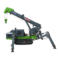 Mini-grue araignée portable 3t, grue araignée hydraulique sur chenilles, télécommande sans fil, mini-grue de levage pour espaces étroits