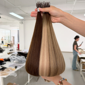 Nouvelles extensions de cheveux Yuanzhen de haute qualité, élastiques, double trame, en cheveux russes, à la kératine - Product Image 1