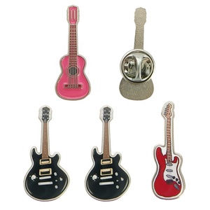 Broche en émail personnalisée en métal avec impression de guitare électrique, épingles à revers, broches de dessin animé, badges musicaux pour les fans de groupe de <span class=keywords><strong>rock</strong></span>, cadeaux - Product Image 1