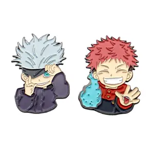 2 Designs Anime Broche Pins Jujutsu Kaisen Vintage Broches Femmes Cartoon Character Alloy Fashion Jewelry Brooches
