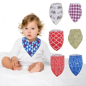 China Supplier 100% orgainc Cotton Baby drool Bib Custom Print baby bandana bibs cotton