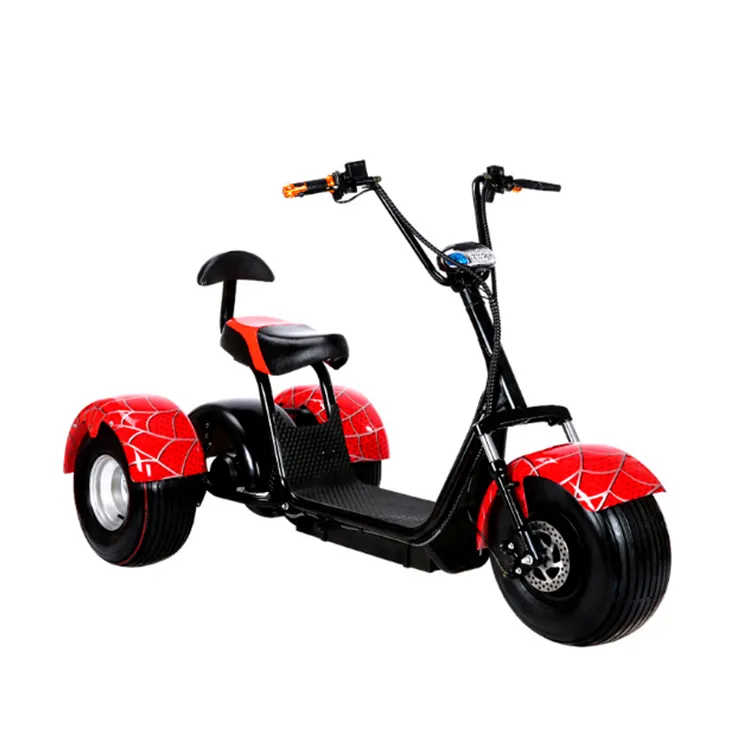 Teknologi Terbaru 1200W 60v12ah Citycoco 3 Wheel Dual Motor Sepeda Motor Scooter Listrik Sepeda Roda Tiga Tiga Roda