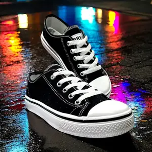 Zapatos de tenis Bresa 860, zapatos deportivos de verano con plataforma y cordones de lona blanca, unisex, talla para adultos 17-21 - Product Image 4