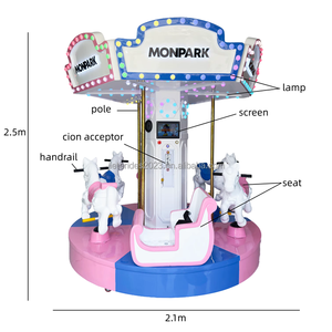 Giostra Elettrica Mini per Adulti, 6 Posti, Completamente Bianca, Attrazione da Luna Park per Bambini - Product Image 1