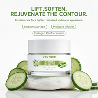 Crème pour les yeux à l'acide hyaluronique biologique et au collagène, masque en feuille de concombre, formule végane, anti-âge, réduit les cernes et les poches