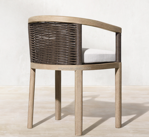 מודרני 6-seater פינת אוכל מלונות מסעדות גנים ריהוט גן הכולל סט כסאות שולחן עץ טיק עץ טיק - Product Image 3