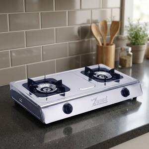 Cuisinière double en acier inoxydable 410, magnifique cuisinière à double brûleur en fonte avec support hexagonal pour appareils électroménagers - Product Image 3