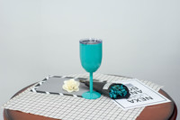 Verre à vin en acier inoxydable à double paroi isolé sous vide avec logo personnalisé, idéal pour les fêtes et le camping (vente en gros)