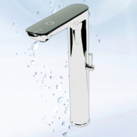 Robinet de salle de bain à capteur infrarouge automatique monotrou avec affichage LED, mitigeur intelligent gris anthracite pour maison et hôtel modernes