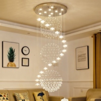Lustre en cristal JYLIGHTING pour escalier, luminaire suspendu long pour double escalier, style moderne européen, pour villa, bâtiment, salon