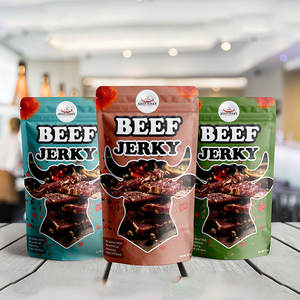 הדפסה אישית חטיף מזון לעמוד עד שקית שקית ניילון zip לנעילה שקיות ניילון zip עם חלון נקי לבשר - Product Image 1