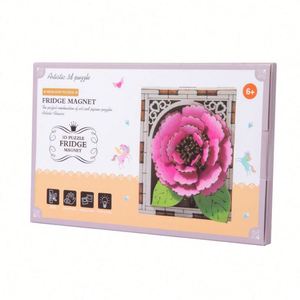 Kit de Rompecabezas 3D de Madera para Manualidades, Modelo de Flor de Rosa, Sol y Lila, Artesanía, Imanes para Refrigerador - Product Image 6