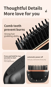 Cepillo Alisador de Cabello Inalámbrico al por Mayor, Ajustable, Recargable por USB, Portátil, Doble Uso Húmedo/Seco, 160-200°C - Product Image 4