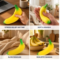 Realistiche bananen squishy toy 18cm plastic gepersonaliseerde kleur langzaam rijzende knijpfruit stressverlichting decompressie