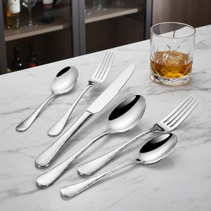 Ensemble de couverts en acier inoxydable poli miroir argenté, 5 pièces (fourchettes, cuillères, couteaux) – Talheres Para Restaurante - Product Image 2