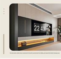 Meubles TV modernes minimalistes en bois massif sur mesure pour toute la maison ; Meubles multifonctionnels haut de gamme pour salon d'hôtel, du mur au mur