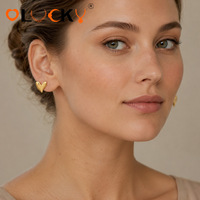 Boucles d'oreilles clous cœur LUCKYJIU personnalisées en acier inoxydable plaqué or 18 carats pour femmes, étanches, bijoux statement épais, cadeau, vente en gros