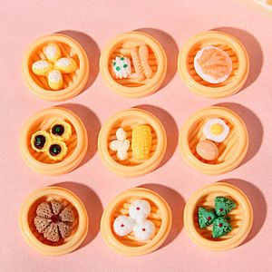 Piccoli giocattoli di cibo per la colazione in stile cinese in resina simulata panini gnocchi Cantonese tè del mattino fai da te dipinti a mano artistici - Product Image 1