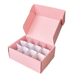 Customized <b>Pink</b> Cosmetic Perfume <b>Gift</b> Packaging Rigid Box with Recycled Materials Kraft Corrugated Liner Custom Logo - Product Image 1