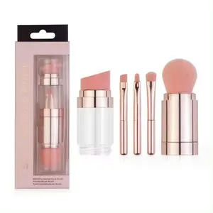 Drop Shipping New Trending Portable Foundation Blush Cosmetic Kit Lips and Eyebrow Makeup Brushes 5 in 1 Makeup Brush