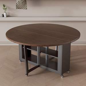 <span class=keywords><strong>Table</strong></span> de salle à manger <span class=keywords><strong>ronde</strong></span> <span class=keywords><strong>pliante</strong></span> en bambou moderne pour la maison, rangement extérieur, grande <span class=keywords><strong>table</strong></span> pour 2 personnes - Product Image 5