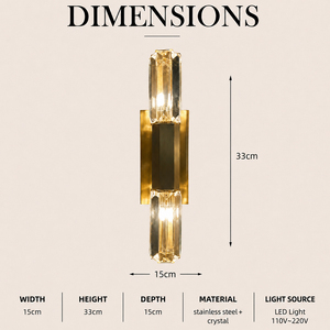 Clear Prism Crystal Wall Lamp Double Head Vertical Wall <b>Sconce</b> For Hotel Suite And Residential Interior - Product Image 3