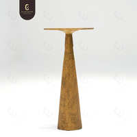 Table basse antique haute et mince en cuivre pur Table d'appoint Wabi Sabi Side Petite table basse Table d'appoint en or