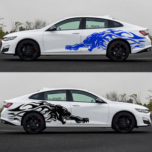 Autocollant latéral de <span class=keywords><strong>voiture</strong></span> en PVC auto-adhésif, imperméable et écologique, motif Flame Panther, design personnalisé pour voitures, camions et pick-up - Product Image 5