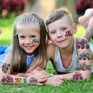 El último diseño del fabricante es una bonita pegatina de tatuaje de camión de motocicleta de dibujos animados pegatina de tatuaje impermeable - Product Image 6