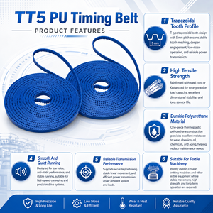 <span class=keywords><strong>Courroie</strong></span> <span class=keywords><strong>de</strong></span> <span class=keywords><strong>distribution</strong></span> pour machine à tricoter PU TT5 10-TT5-4800 10TT5-6000 10TT5-7200 10TT5-8000 10TT5-10000 - Product Image 2