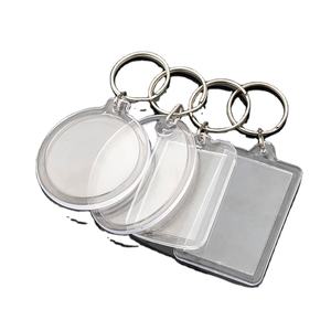 도매 승화 사진 앨범 키 체인 공백 사용자 정의 투명 아크릴 키 홀더 열쇠 고리 반지 - Product Image 1