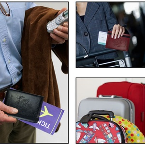 Custom PU Leather <b>RFID</b> <b>Blocking</b> Travel Passport Cover Embossed Logo Printing Card <b>Wallet</b> Passport Jolder - Product Image 5