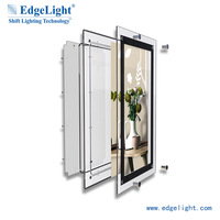 Boîte lumineuse LED rectangulaire en acrylique ultra-mince avec cadre en cristal, pour menu coulissant, comptoir, publicité murale éclairée pour produits laitiers