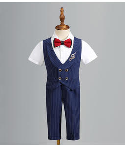 <strong>Suit</strong> and Classic Baby Black Striped <strong>Waistcoat</strong> + Shirt Sports Jacket Dress Children Clothing <strong>Boys</strong> - Product Image 3