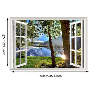 Calcomanías de <span class=keywords><strong>pared</strong></span> de paisaje <span class=keywords><strong>3D</strong></span> nuevas transfronterizas al por mayor <span class=keywords><strong>para</strong></span> sala de estar se puede quitar ventana decorativa pegatina de <span class=keywords><strong>pared</strong></span> personalizada - Product Image 6