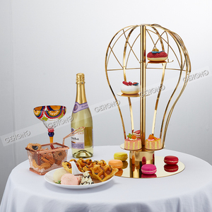 Support à Dessert doré simple pour <span class=keywords><strong>montgolfière</strong></span> verticale support d'affichage de gâteau en métal élégant pour buffet de fête de mariage de restaurant d'hôtel - Product Image 2