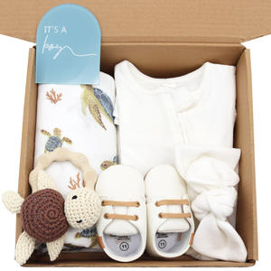 Kaiyue <span class=keywords><strong>2025</strong></span> Hot <span class=keywords><strong>Baby</strong></span> Gift Set recién nacido Wraps mamelucos Camisas Pantalones con lazo Swaddle muselina tela tejida manta de bebé - Product Image 2